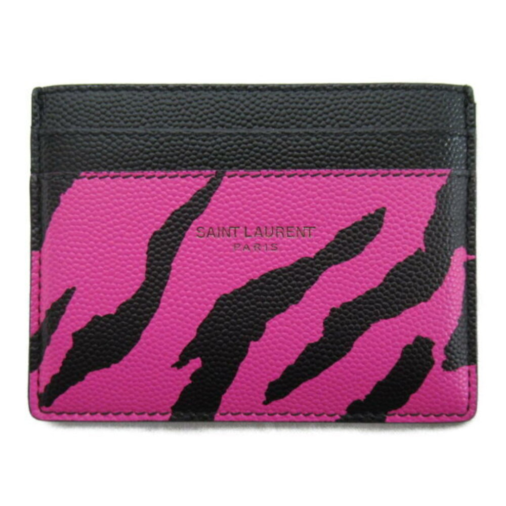 Saint Laurent Yves leather Wallet pink black or